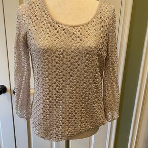 Roz & Ali Cream Lace Blouse